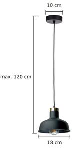 Luster na lanku HEBE 1xE27/60W/230V čierna