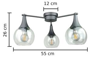 Prisadený luster STAR 3xE27/60W/230V čierna/číra
