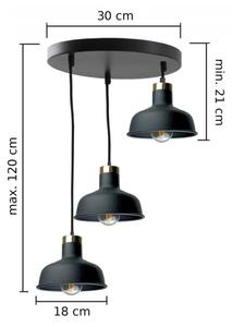 Luster na lanku HEBE 3xE27/60W/230V čierna