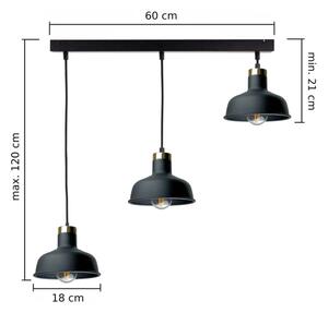 Luster na lanku HEBE 3xE27/60W/230V čierna