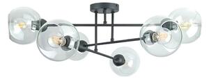 Luster na tyči VASCO 6xE27/60W/230V čierna/číra