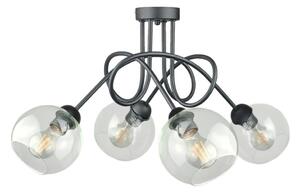 Prisadený luster EVIE 4xE27/60W/230V antracit/číra