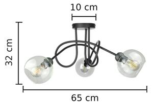 Prisadený luster EVIE 3xE27/60W/230V čierna/číra
