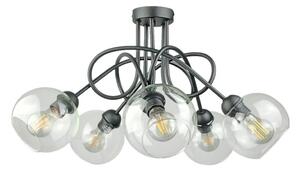 Prisadený luster EVIE 5xE27/60W/230V antracit/číra