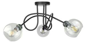 Prisadený luster EVIE 3xE27/60W/230V čierna/číra