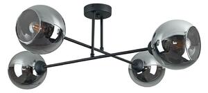 Luster na tyči VASCO 4xE27/60W/230V čierna/dymová čierna