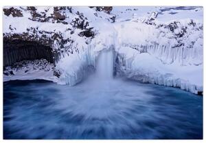 Obraz vodopádu v zime (90x60 cm)