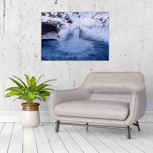 Obraz vodopádu v zime (70x50 cm)