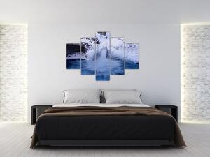 Obraz vodopádu v zime (150x105 cm)
