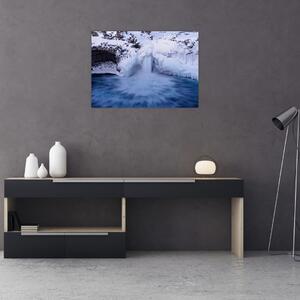 Obraz vodopádu v zime (70x50 cm)