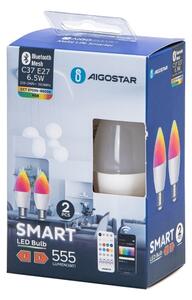 SADA 2x LED RGBW Stm. žiarovka MESH Smart C37 E27/6,5W/230V 2700-6500K - Aigostar