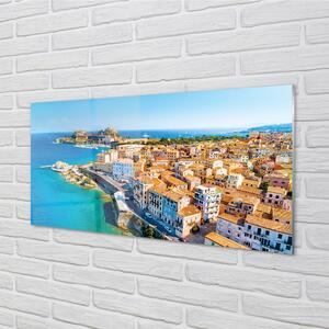 Nástenný panel  Grécko Morské pobreží mesto 100x50 cm
