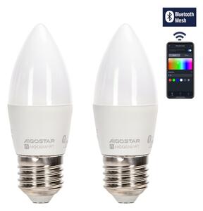 SADA 2x LED RGBW Stm. žiarovka MESH Smart C37 E27/6,5W/230V 2700-6500K - Aigostar