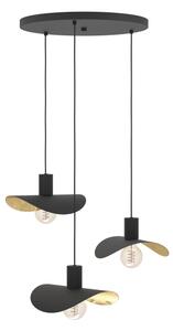 Eglo 390395 - Luster na lanku SACEDA 3xE27/40W/230V čierna/zlatá