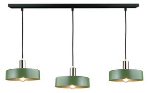 Luster na lanku HAKI 3xE27/60W/230V zelená/čierna/lesklý chróm