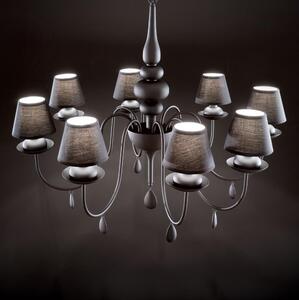 Ideal Lux - Luster na reťazi BLANCHE 8xE14/40W/230V pr. 92 cm čierna