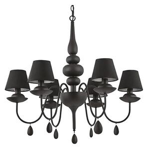 Ideal Lux - Luster na reťazi BLANCHE 6xE14/4W/230V pr. 75 cm čierna