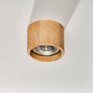 Nadstavbové stropné svetlo Solana drevo okrúhle 1p