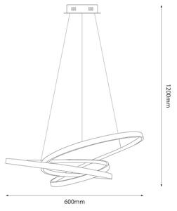 LED Luster na lanku EMPOLI LED/55W/230V čierna