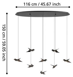 Eglo 390055 - LED Stmievateľný luster na lanku PARATEBUENO 8xLED/4,2W/230V čierna