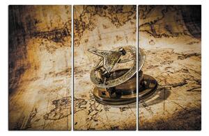 Obraz na plátne - Kompas na mape antického sveta 1999FB (90x60 cm )