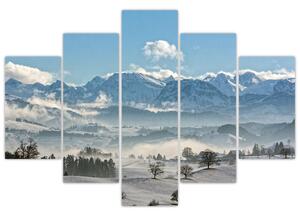 Obraz zasnežených hôr (150x105 cm)