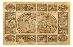 Obraz na plátne - Starodávna mapa sveta 1100C (90x60 cm)