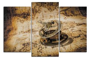 Obraz na plátne - Kompas na mape antického sveta 1999FC (150x100 cm)