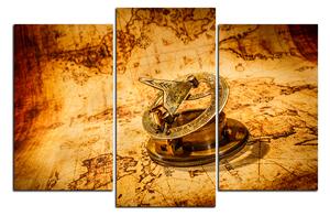 Obraz na plátne - Kompas na mape antického sveta 1999C (150x100 cm)