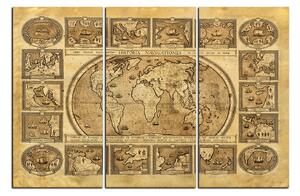 Obraz na plátne - Starodávna mapa sveta 1100B (120x80 cm)