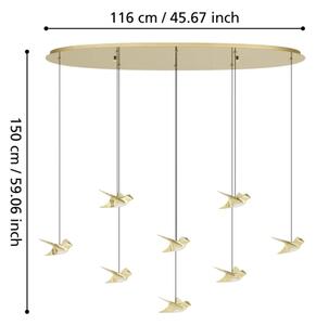Eglo 390397 - LED Stmievateľný luster na lanku PARATEBUENO 8xLED/4,2W/230V zlatá