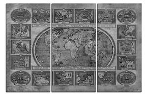 Obraz na plátne - Starodávna mapa sveta 1100QB (90x60 cm )