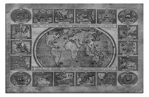 Obraz na plátne - Starodávna mapa sveta 1100QA (100x70 cm)