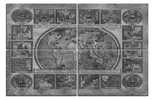Obraz na plátne - Starodávna mapa sveta 1100QC (150x100 cm)