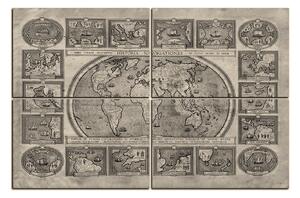 Obraz na plátne - Starodávna mapa sveta 11100FC (90x60 cm)