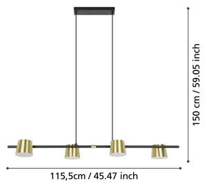 Eglo 39985 - LED Luster na lanku ALTAMIRA 4xGU10/4,6W/230V 3000K zlatá