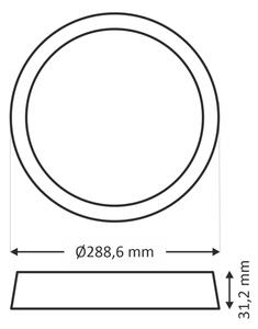 LED Stropné svietidlo ROUND LED/24W/230V 4000K pr. 28,8 cm čierna