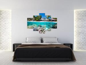 Obraz pláže na tropickom ostrove (150x105 cm)