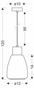 Luster na lanku MOLDO 1xE27/40W/230V čierna/číra