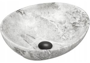 Mexen Elza umývadlo na dosku 40 x 33 cm, biely kameň - 21014093