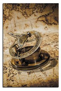 Obraz na plátne - Kompas na mape antického sveta - obdĺžnik 7999FA (60x40 cm)