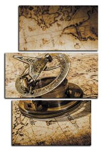 Obraz na plátne - Kompas na mape antického sveta - obdĺžnik 7999FC (120x80 cm)