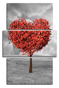 Obraz na plátne - Srdce v tvare stromu- obdĺžnik 7106C (90x60 cm)