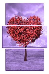 Obraz na plátne - Srdce v tvare stromu- obdĺžnik 7106FC (90x60 cm)