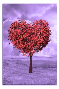Obraz na plátne - Srdce v tvare stromu- obdĺžnik 7106FA (60x40 cm)