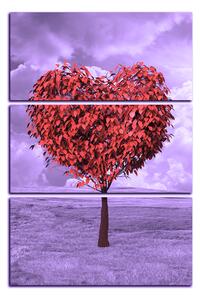 Obraz na plátne - Srdce v tvare stromu- obdĺžnik 7106FB (90x60 cm )