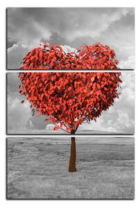 Obraz na plátne - Srdce v tvare stromu- obdĺžnik 7106B (90x60 cm )