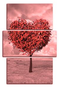 Obraz na plátne - Srdce v tvare stromu- obdĺžnik 7106QC (105x70 cm)