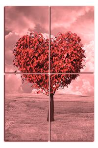 Obraz na plátne - Srdce v tvare stromu- obdĺžnik 7106QD (90x60 cm)