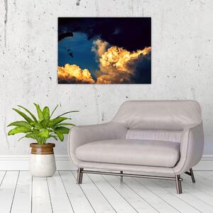 Obraz parašutistu v oblakoch (70x50 cm)